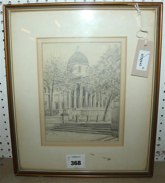 Edward H Niemann (fl. 1863-1887), pencil, National Gallery, London, signed l.r